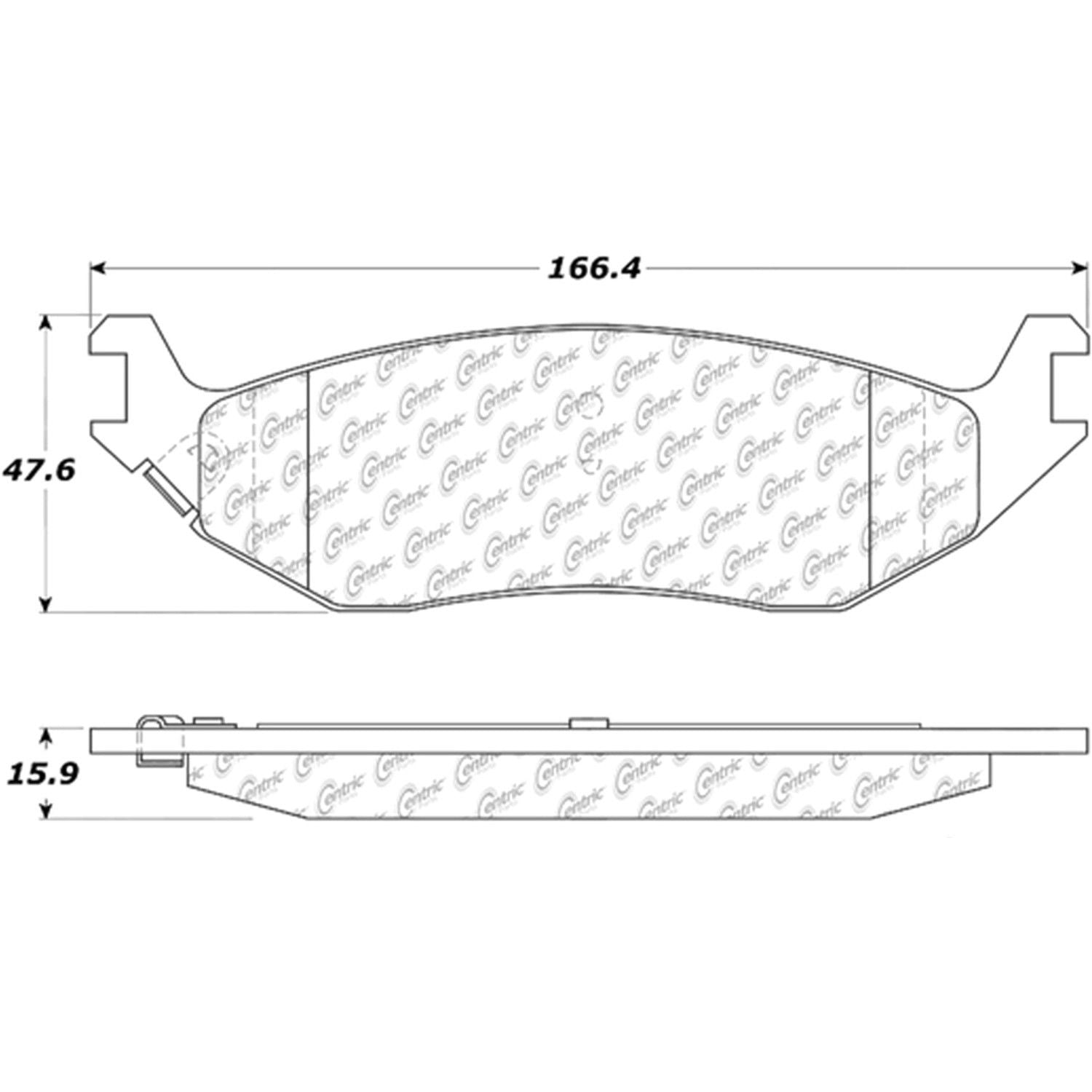 centric parts premium semi-metallic brake pads with shims and hardware  frsport 300.08980