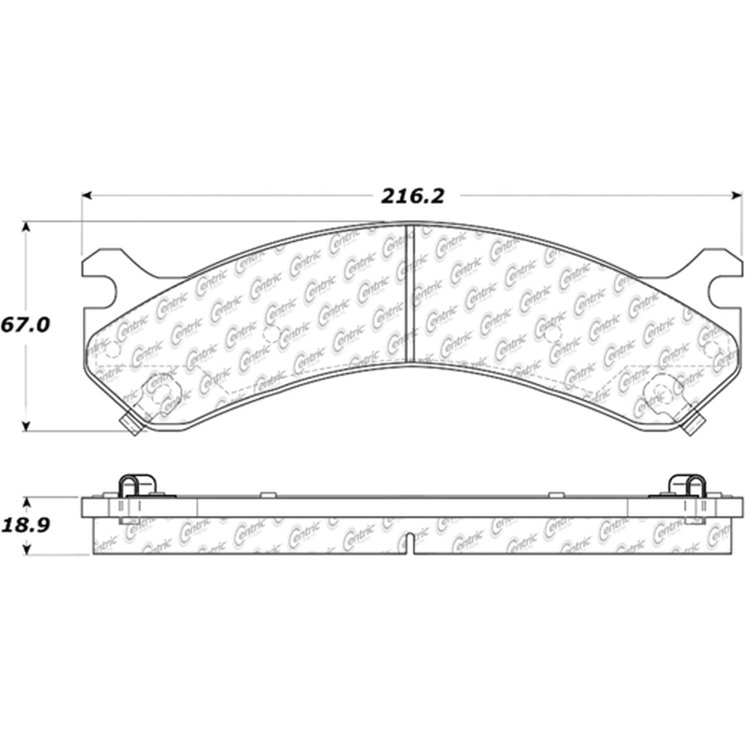 centric parts premium semi-metallic brake pads with shims and hardware  frsport 300.09090