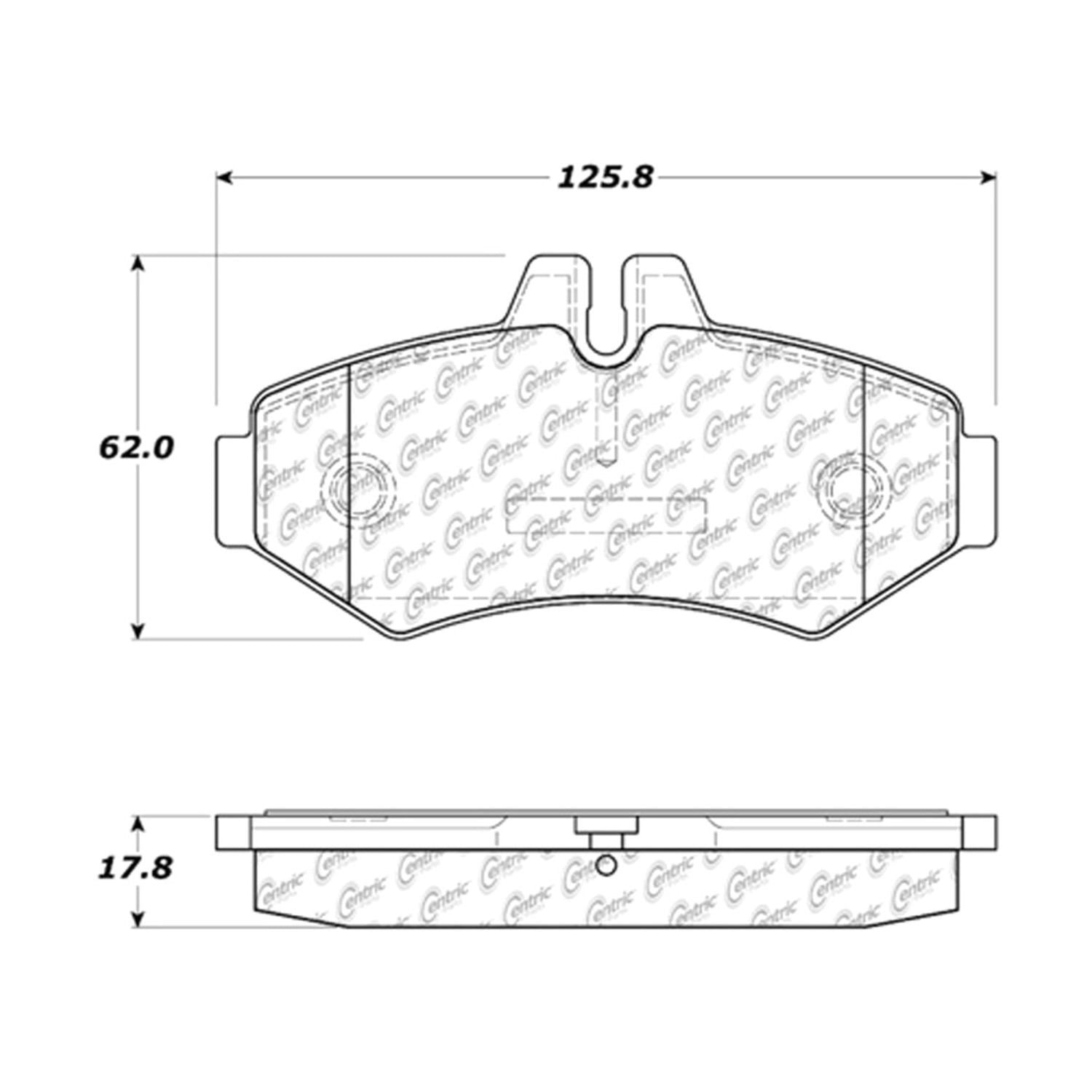 centric parts premium semi-metallic brake pads with shims and hardware  frsport 300.09280