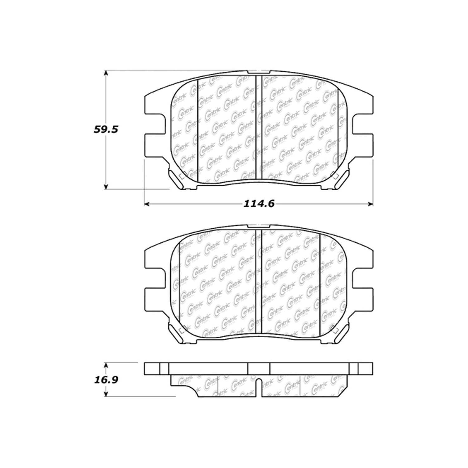 centric parts premium semi-metallic brake pads with shims and hardware  frsport 300.09300