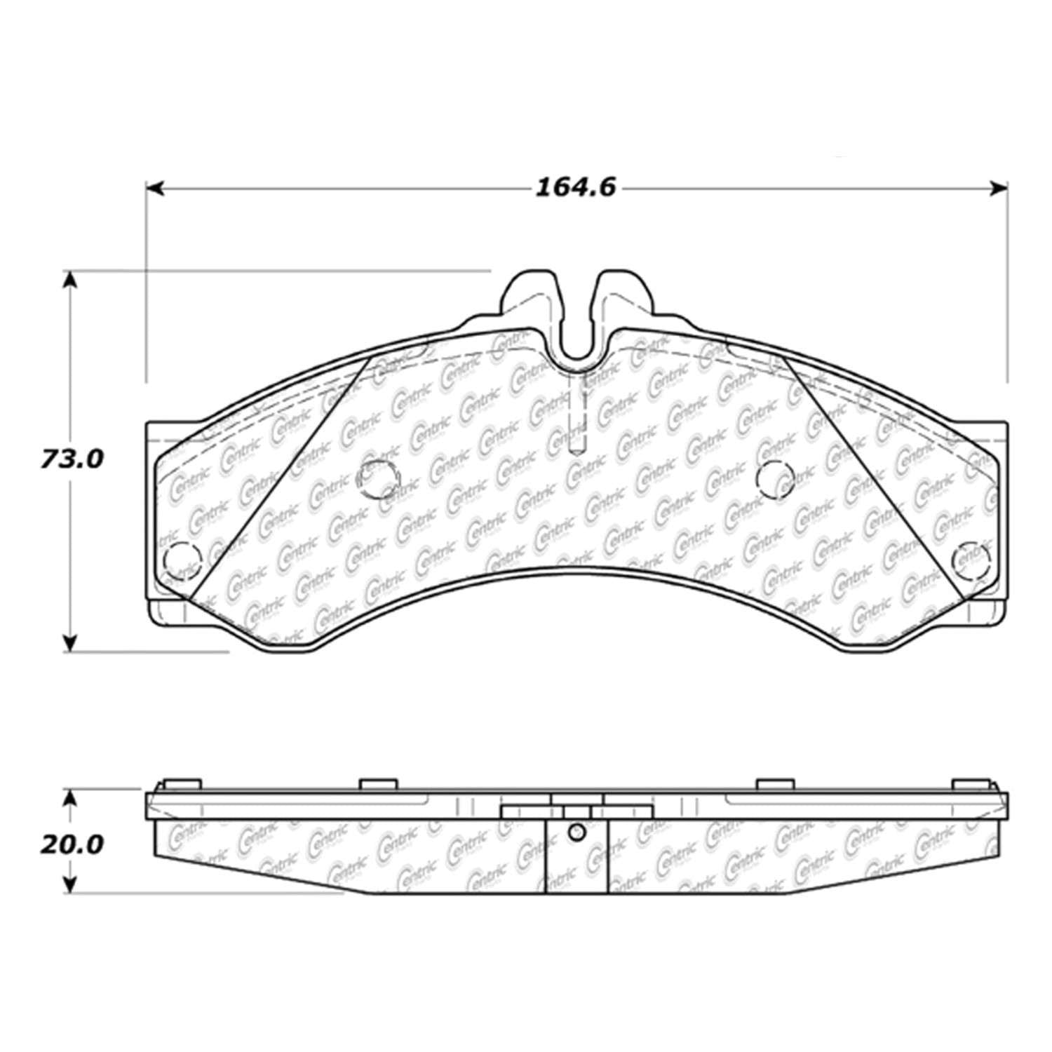 centric parts premium semi-metallic brake pads with shims  frsport 300.09490