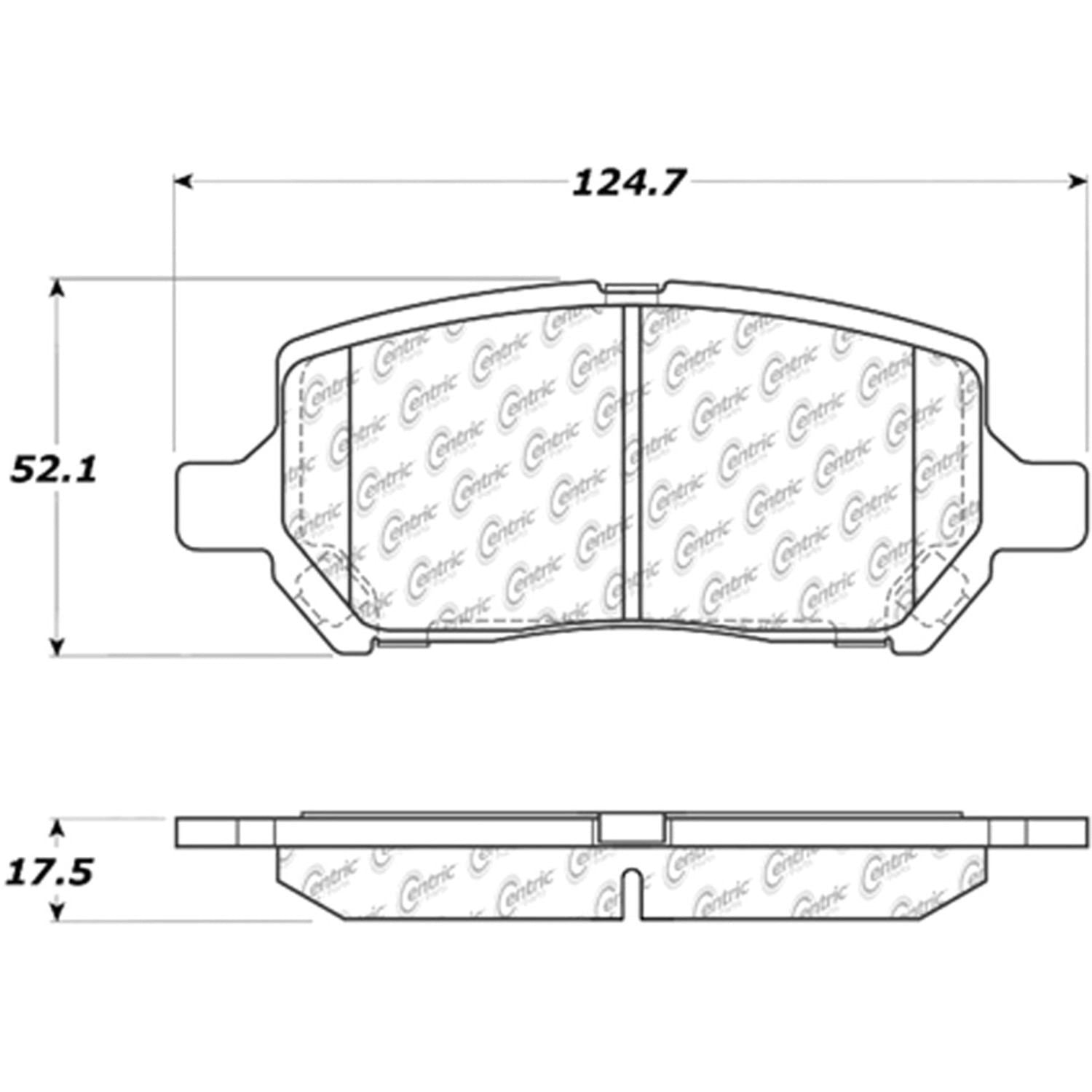 centric parts premium semi-metallic brake pads with shims and hardware  frsport 300.09560