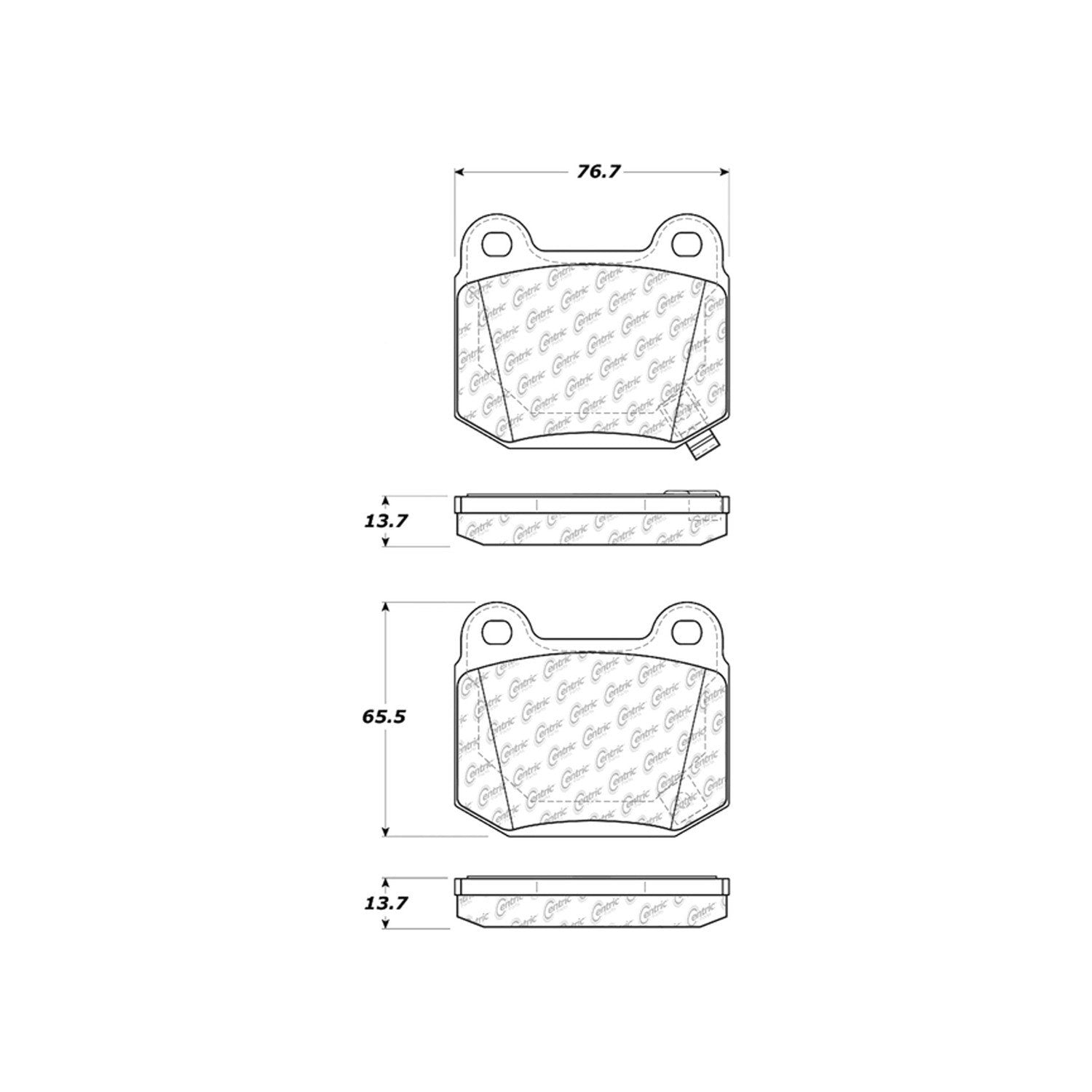 centric parts premium semi-metallic brake pads with shims and hardware  frsport 300.09610