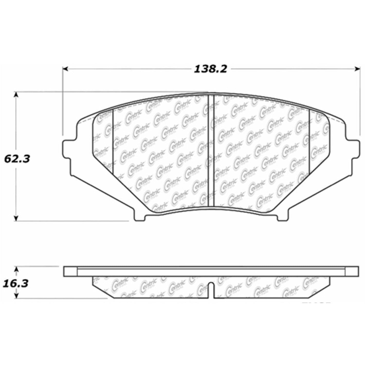 centric parts premium semi-metallic brake pads with shims and hardware  frsport 300.10090