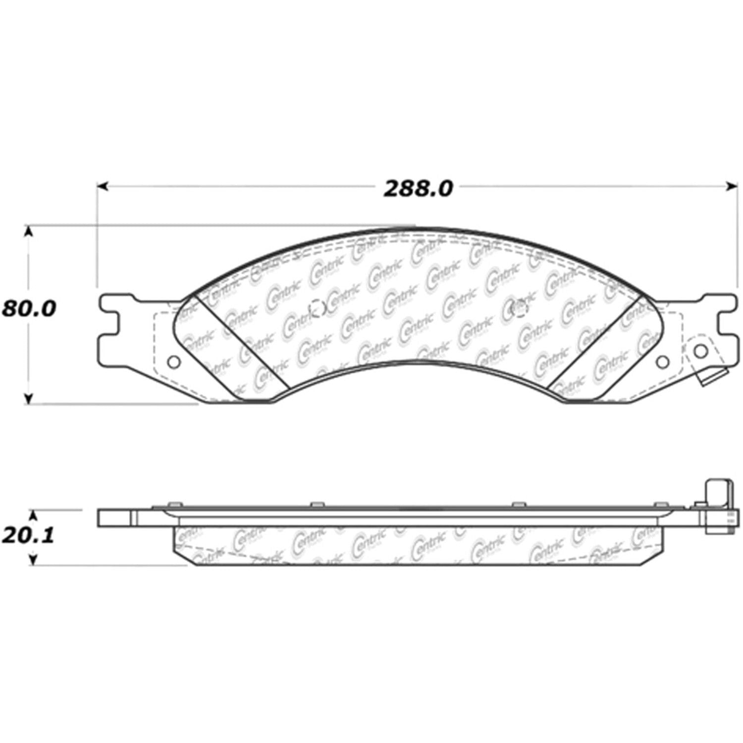 centric parts premium semi-metallic brake pads with shims and hardware  frsport 300.10100