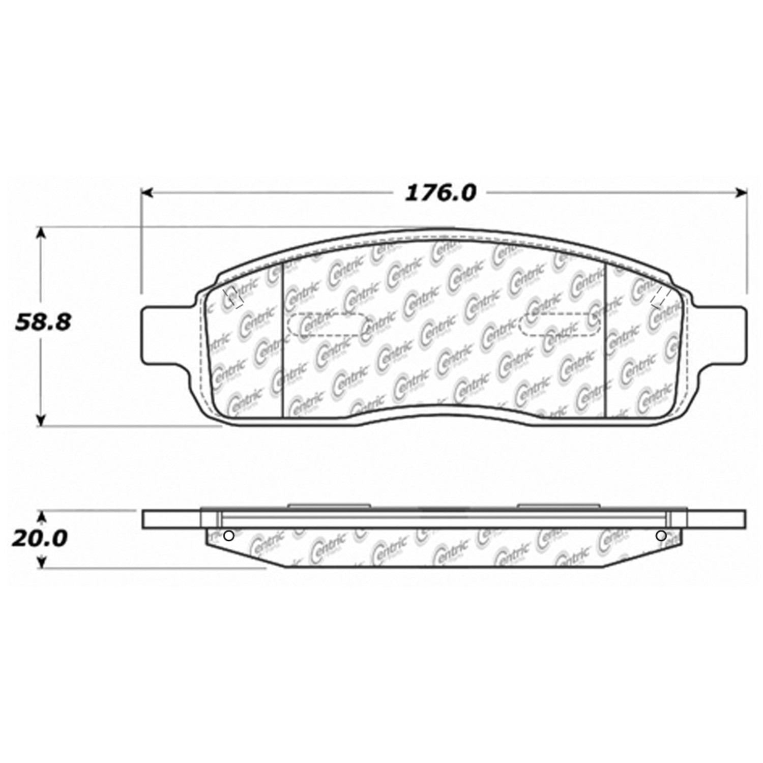 centric parts premium semi-metallic brake pads with shims and hardware  frsport 300.10110