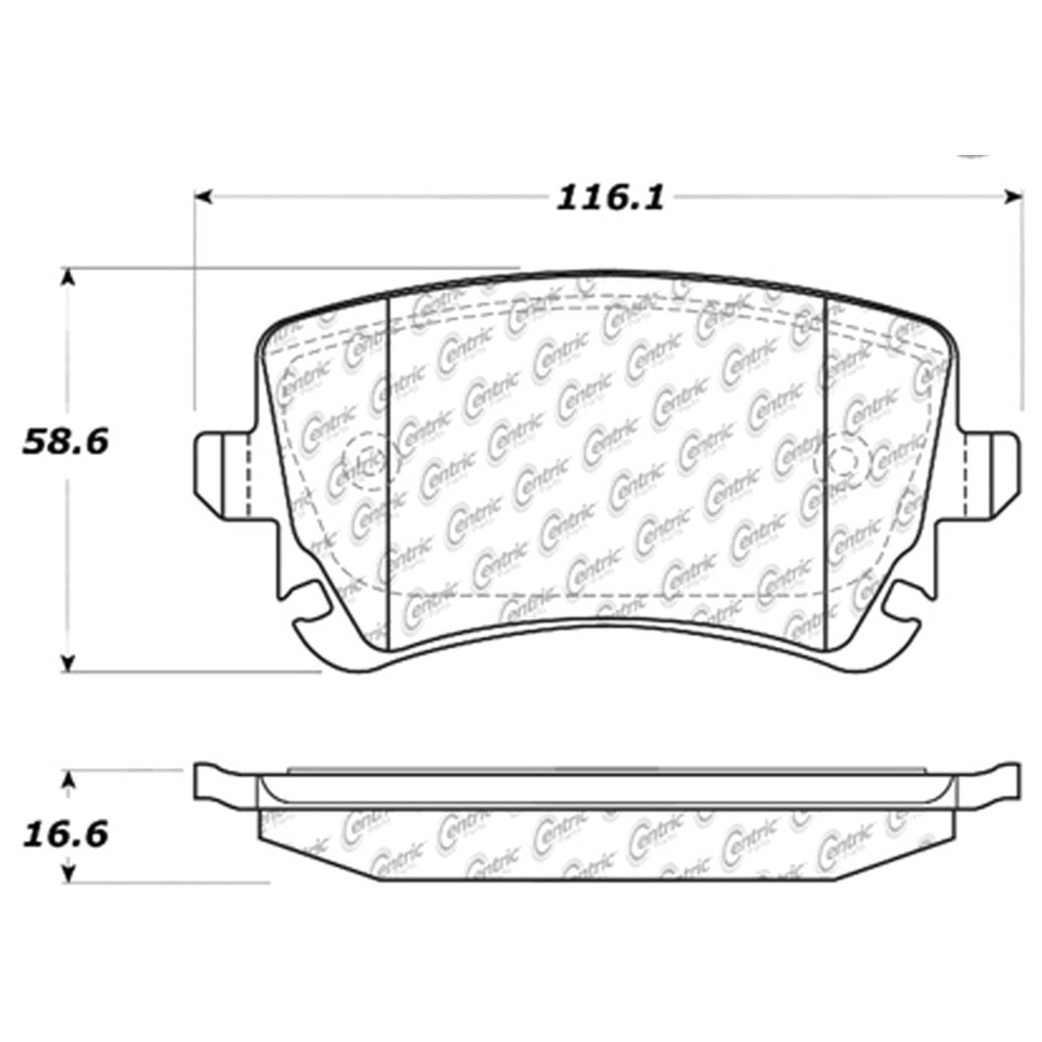 centric parts premium semi-metallic brake pads with shims and hardware  frsport 300.10180