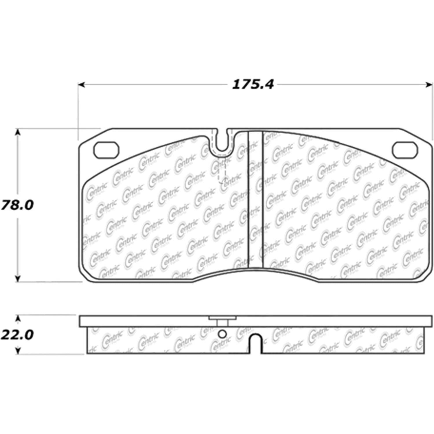 centric parts premium semi-metallic brake pads with shims  frsport 300.10270