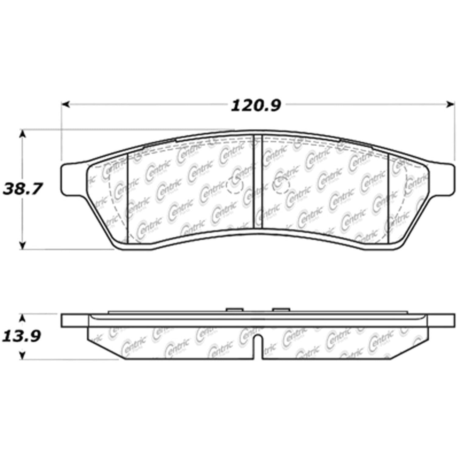 centric parts premium semi-metallic brake pads with shims and hardware  frsport 300.10300