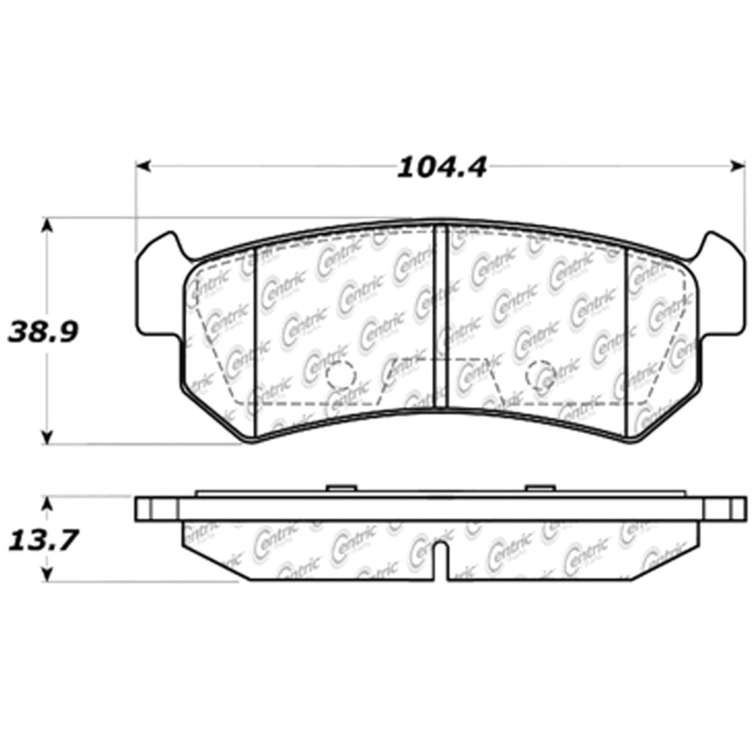 centric parts premium semi-metallic brake pads with shims and hardware  frsport 300.10360