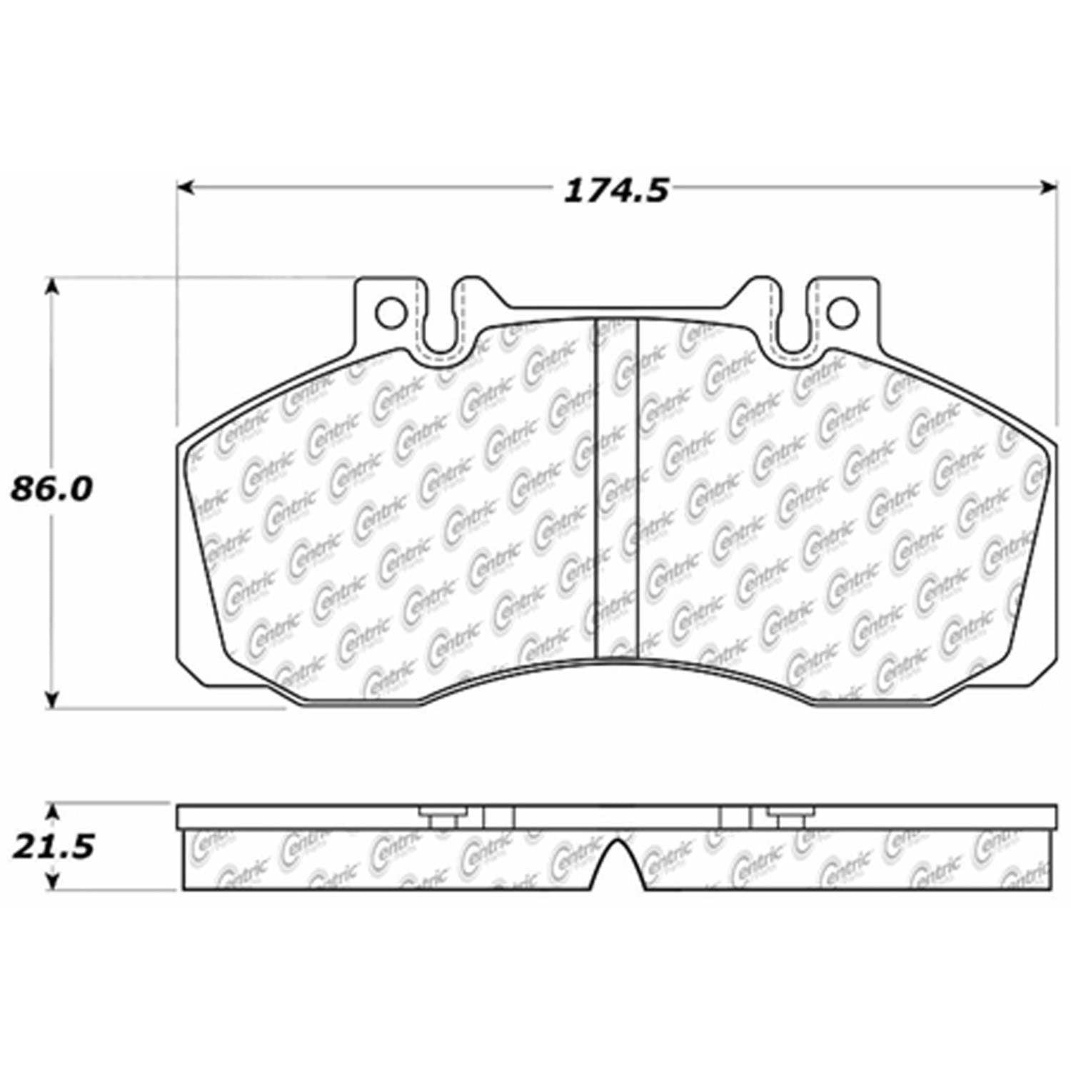 centric parts premium semi-metallic brake pads with shims  frsport 300.10620