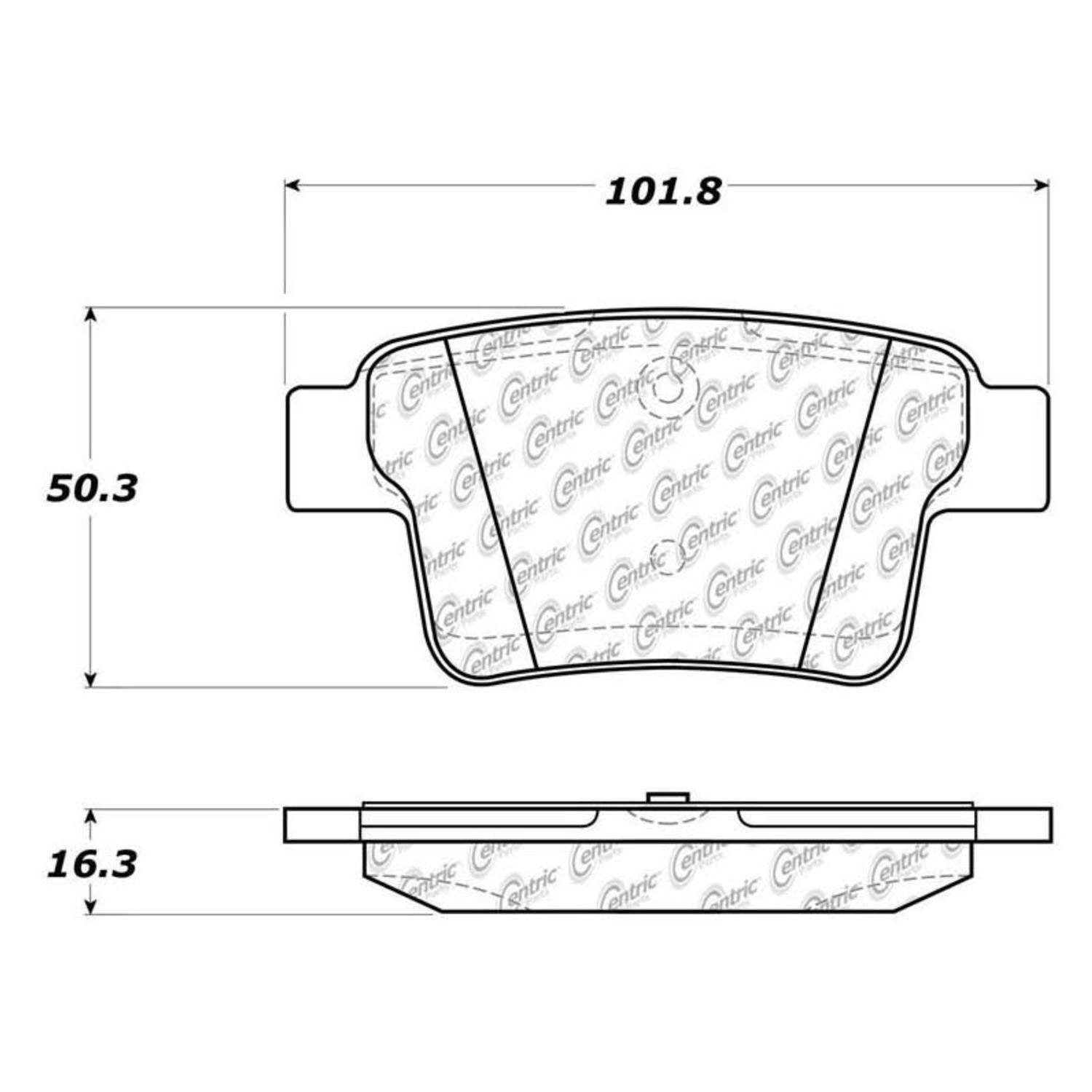 centric parts premium semi-metallic brake pads with shims and hardware  frsport 300.10710