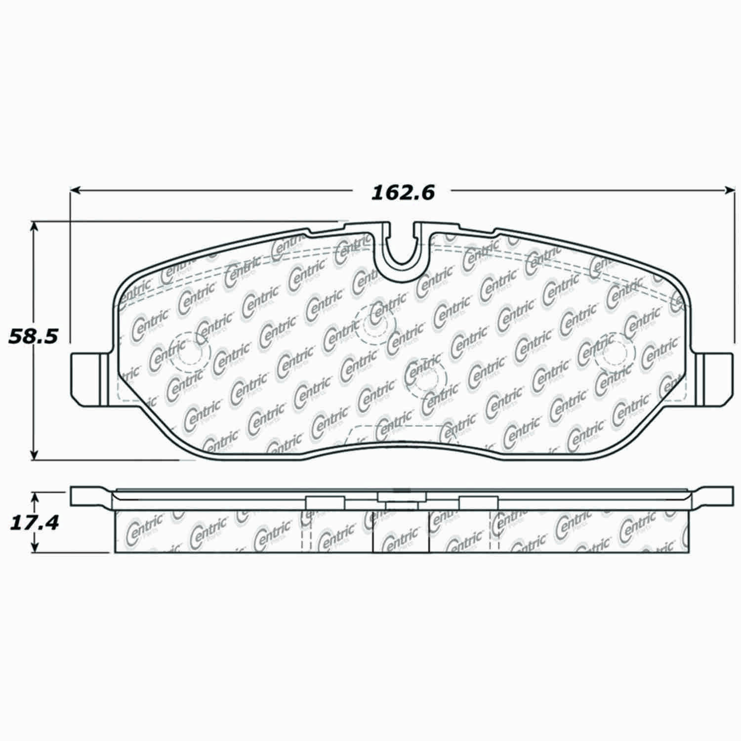 centric parts premium semi-metallic brake pads with shims and hardware  frsport 300.10980