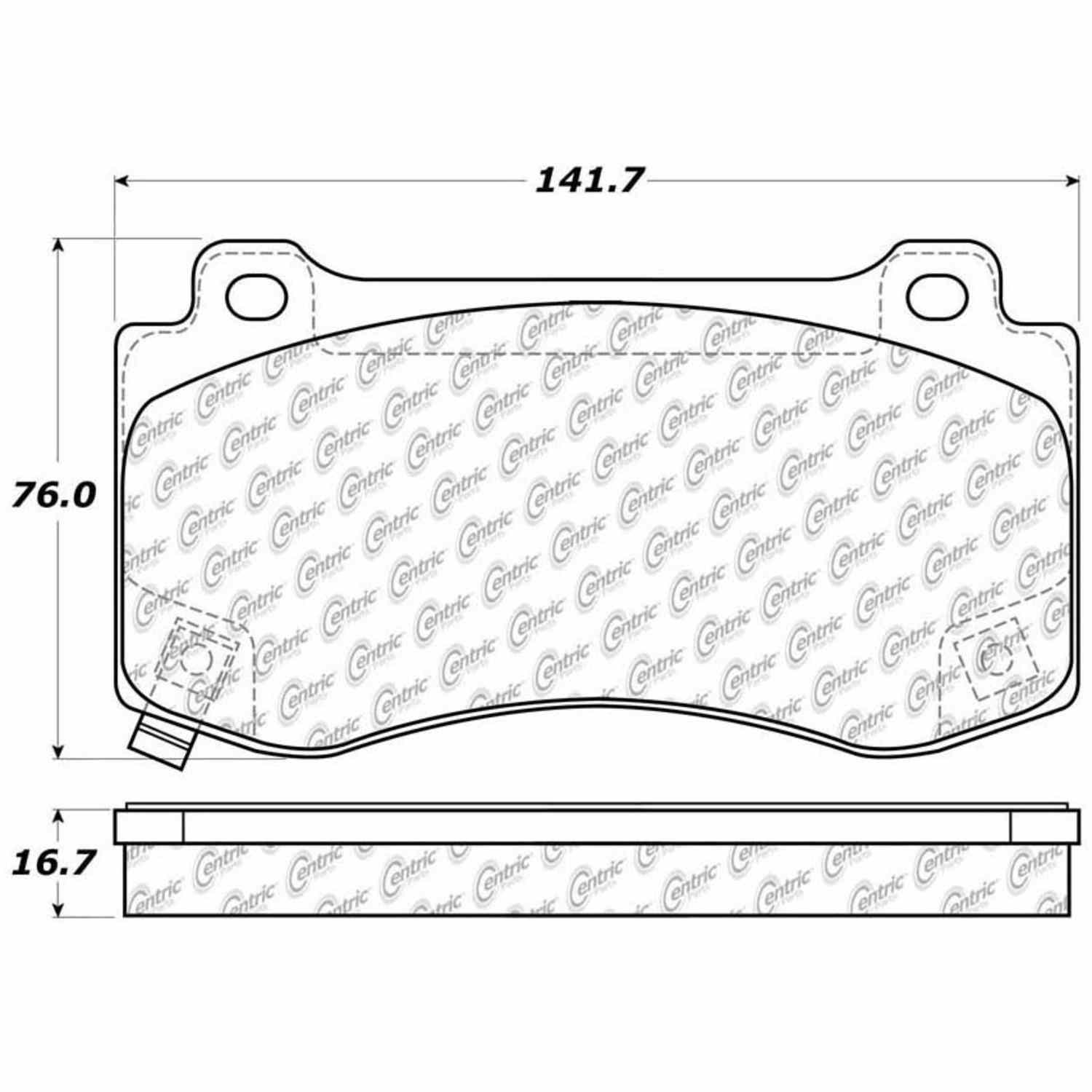 centric parts premium semi-metallic brake pads with shims and hardware  frsport 300.11490