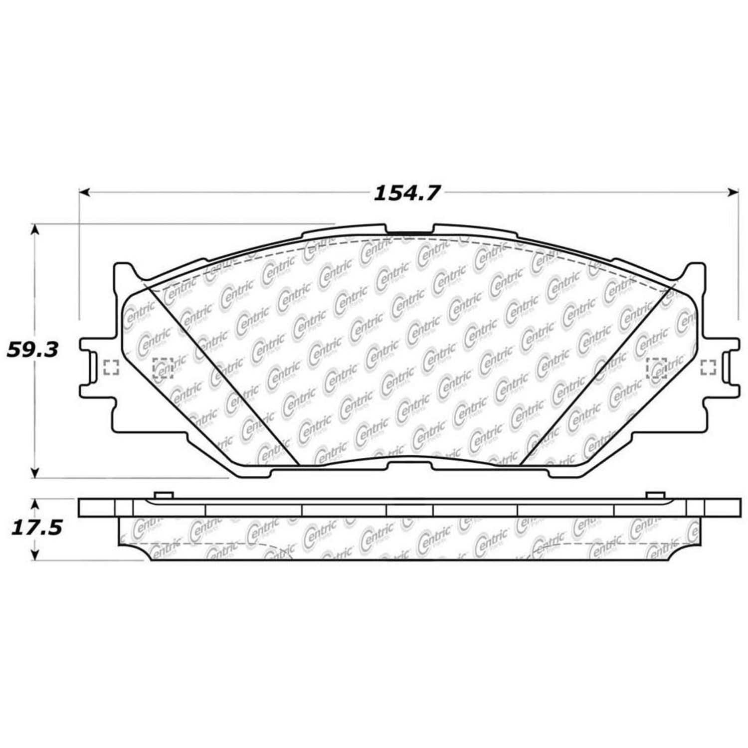 centric parts premium semi-metallic brake pads with shims and hardware  frsport 300.11780