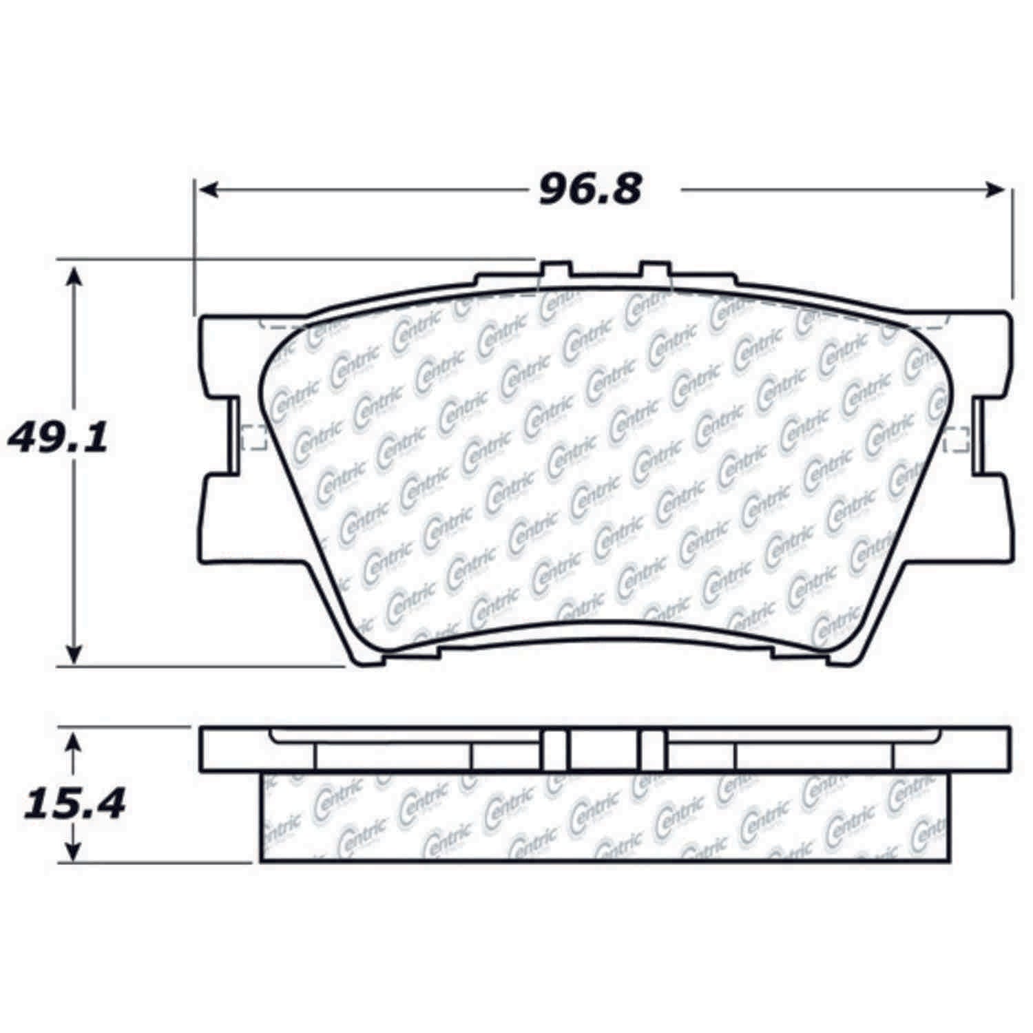 centric parts premium semi-metallic brake pads with shims and hardware  frsport 300.12120