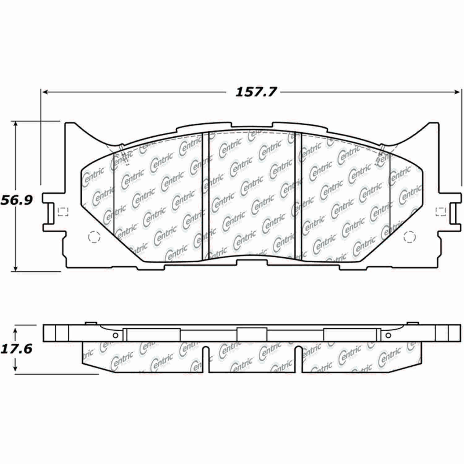 centric parts premium semi-metallic brake pads with shims and hardware  frsport 300.12930