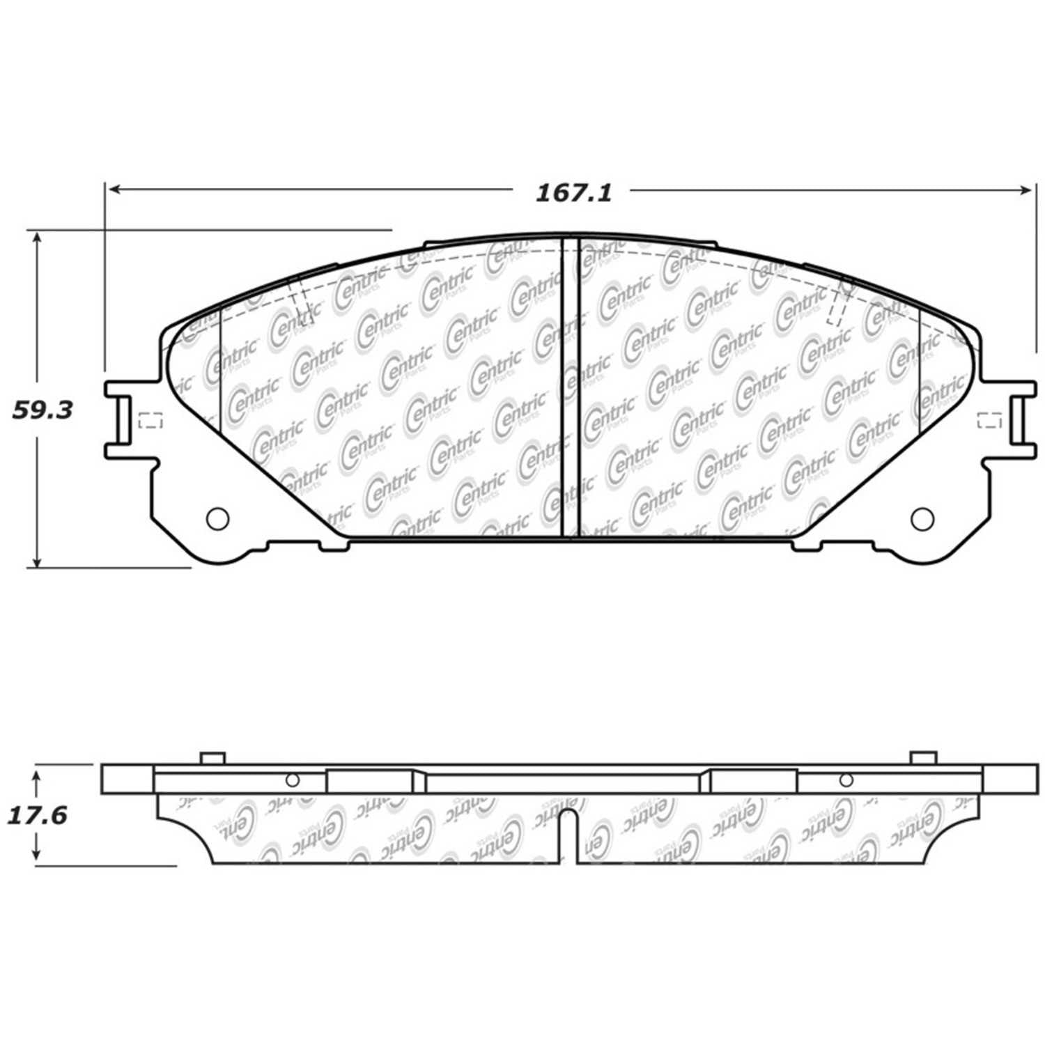 centric parts premium semi-metallic brake pads with shims and hardware  frsport 300.13240