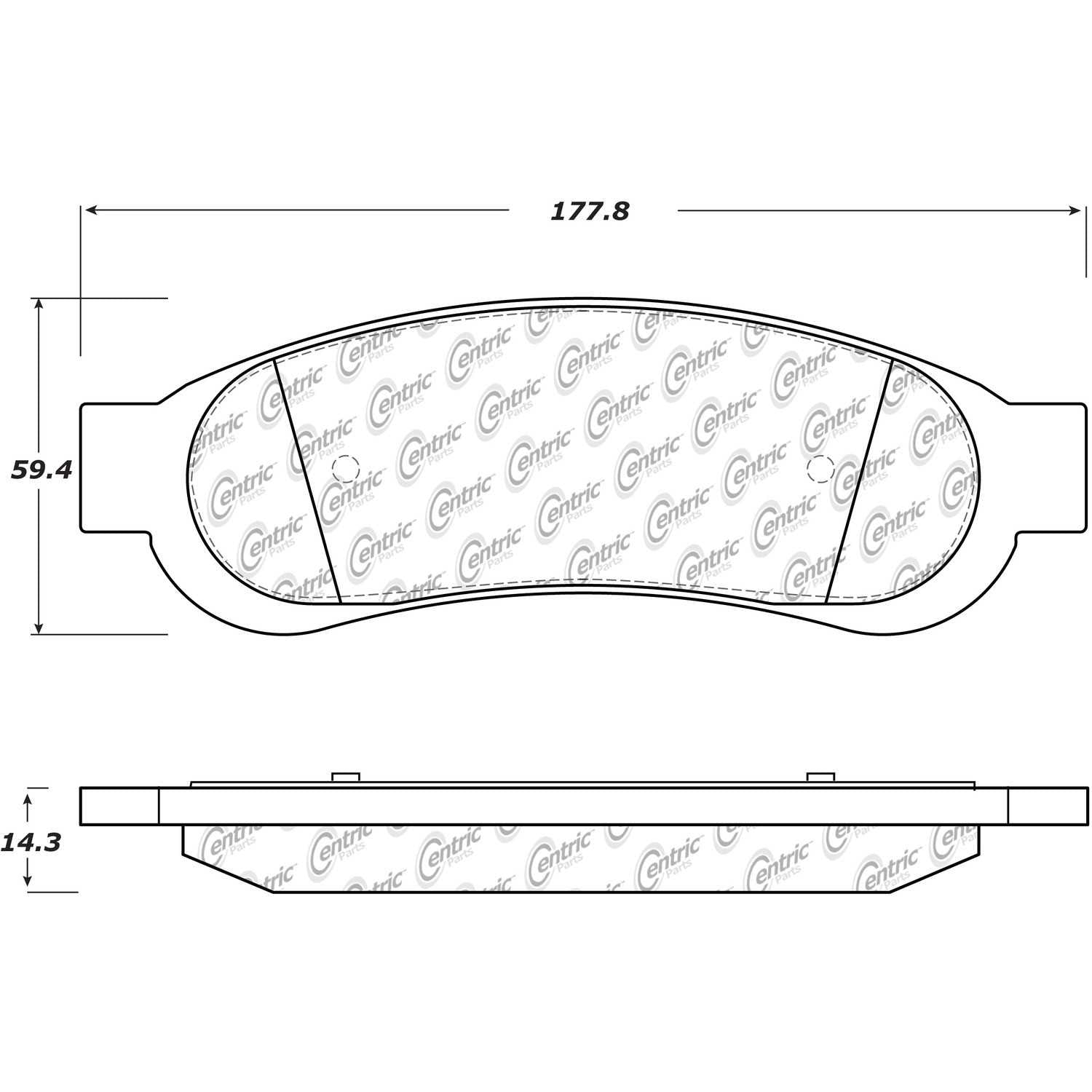 centric parts premium semi-metallic brake pads with shims and hardware  frsport 300.13340