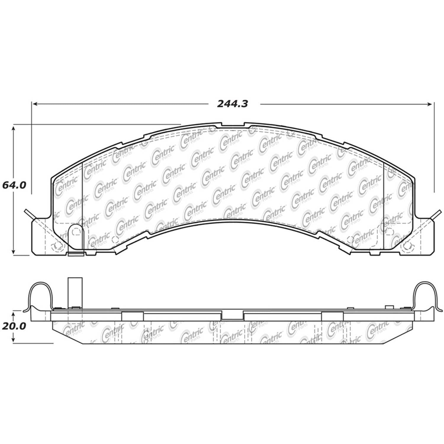 centric parts premium semi-metallic brake pads with shims and hardware  frsport 300.13350