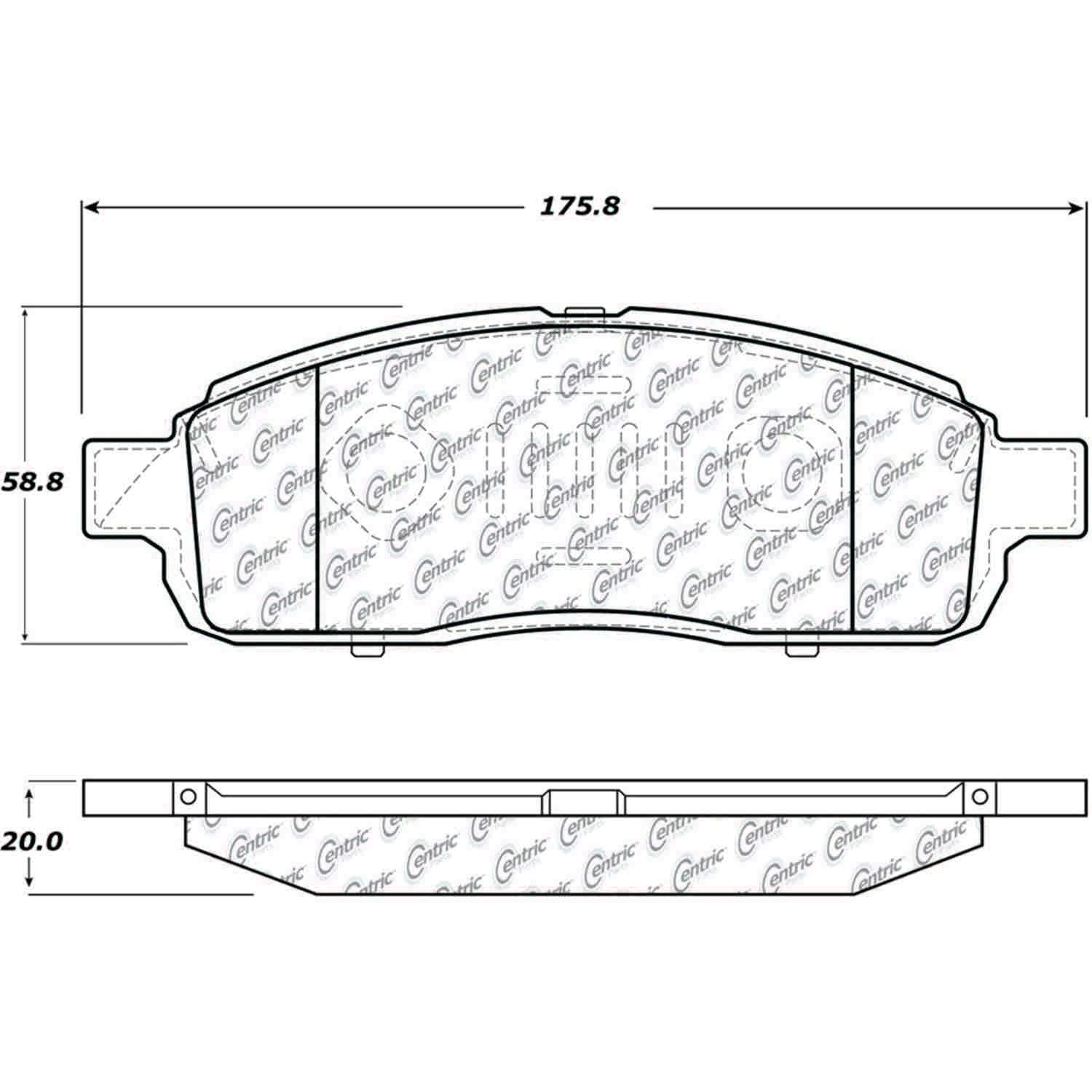 centric parts premium semi-metallic brake pads with shims and hardware  frsport 300.13920