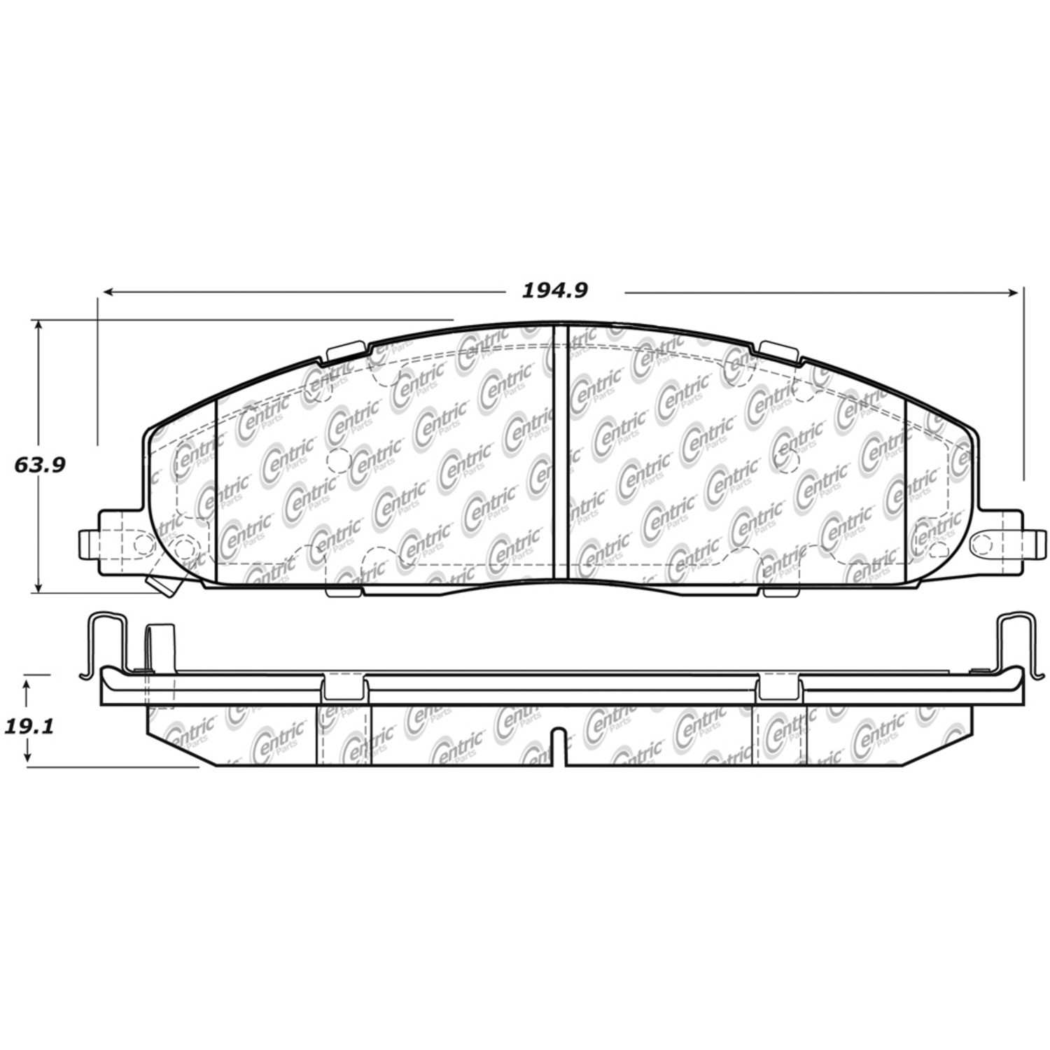 centric parts premium semi-metallic brake pads with shims and hardware  frsport 300.14000