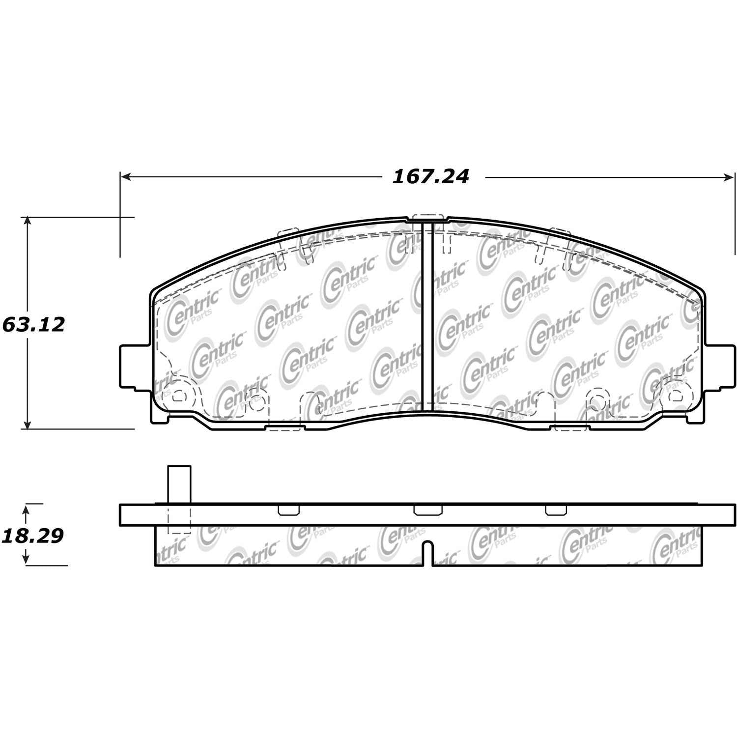 centric parts premium semi-metallic brake pads with shims and hardware  frsport 300.15890