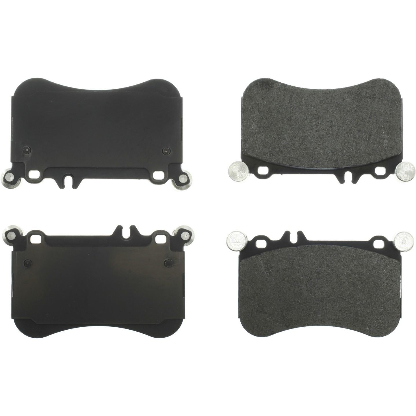 StopTech Premium Semi-Metallic Brake Pads with Shims and Hardware  top view frsport 300.16340