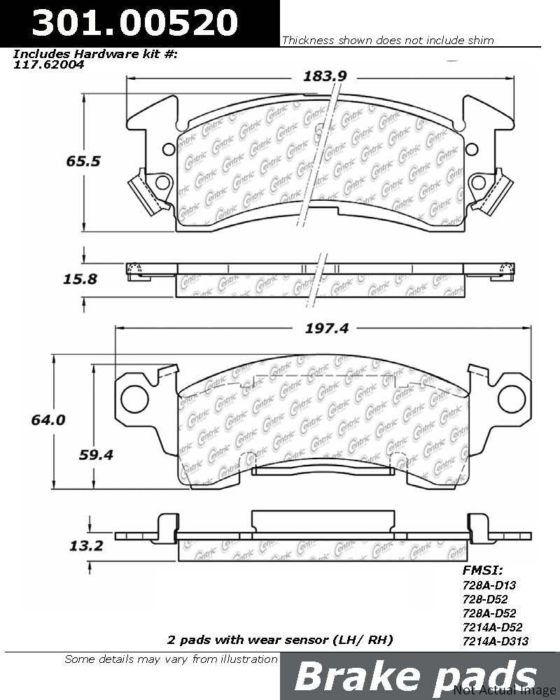 Stoptech Centric Centric Premium Ceramic Brake Pads 301.00520