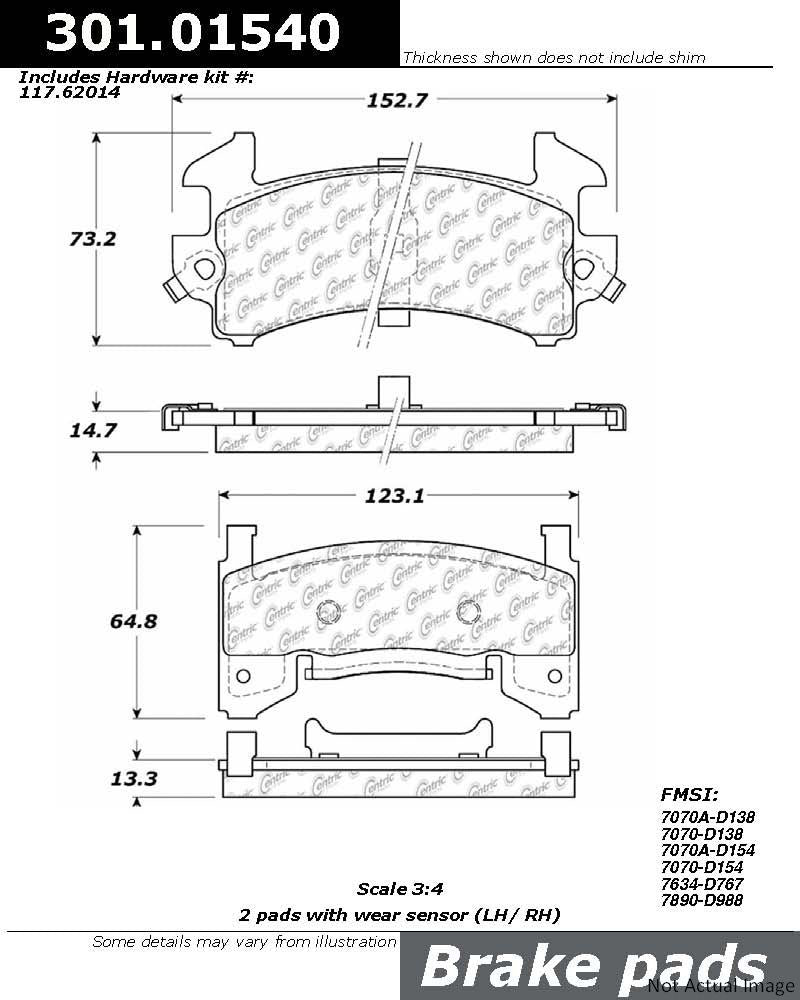 Stoptech Centric Centric Premium Ceramic Brake Pads 301.01540