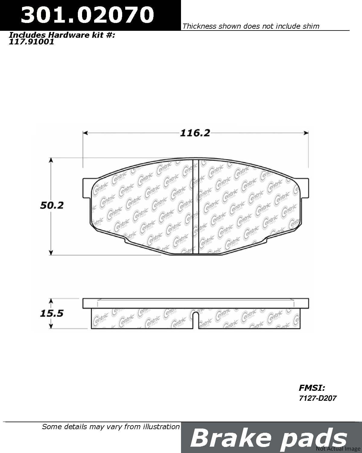 Stoptech Centric Centric Premium Ceramic Brake Pads 301.02070