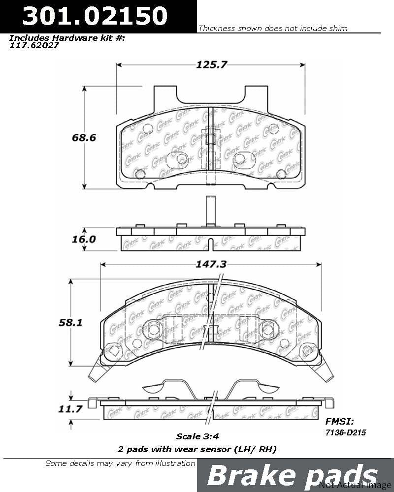 Stoptech Centric Centric Premium Ceramic Brake Pads 301.02150