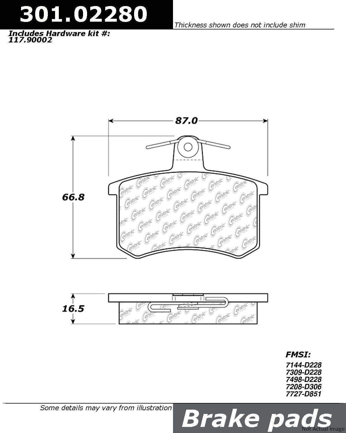 Stoptech Centric Centric Premium Ceramic Brake Pads 301.02280