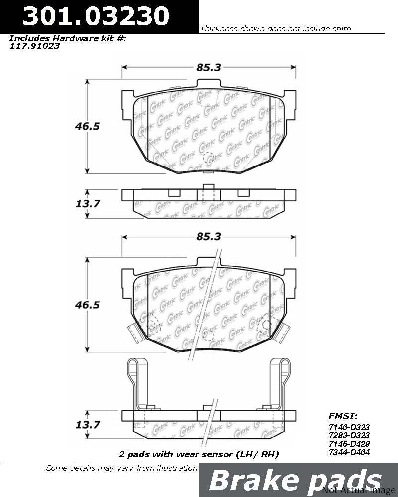 Stoptech Centric Centric Premium Ceramic Brake Pads 301.03230