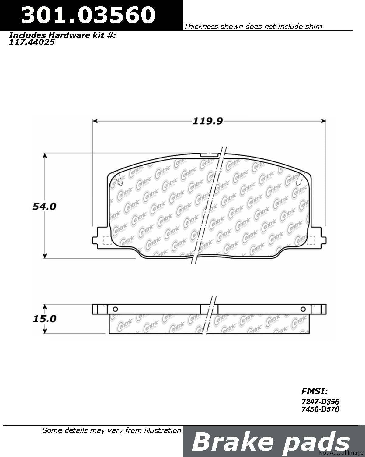 Stoptech Centric Centric Premium Ceramic Brake Pads 301.03560