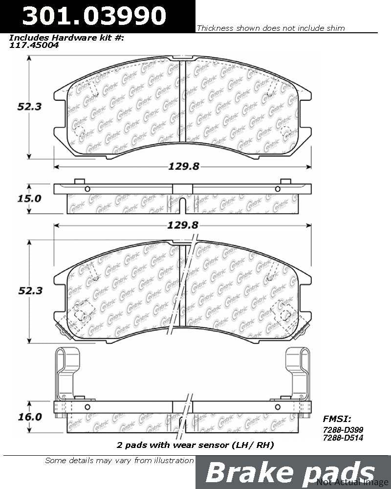 Stoptech Centric Centric Premium Ceramic Brake Pads 301.03990