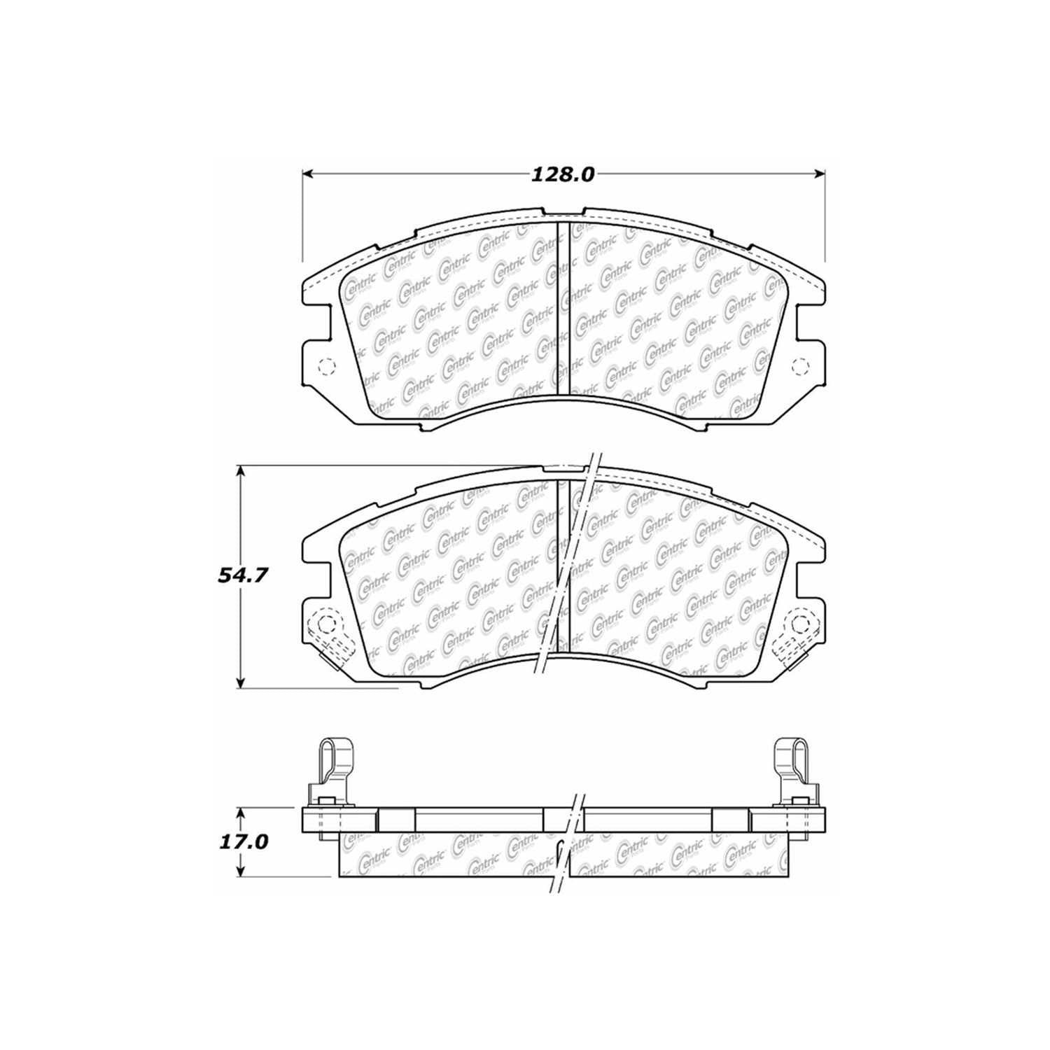 centric parts premium ceramic brake pads with shims and hardware  frsport 301.04700