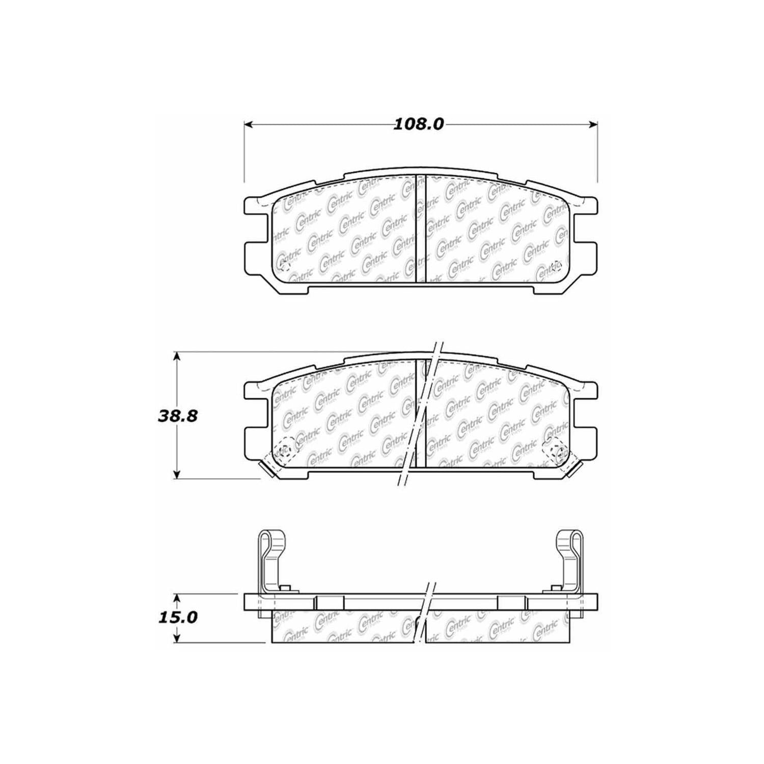 centric parts premium ceramic brake pads with shims and hardware  frsport 301.04710