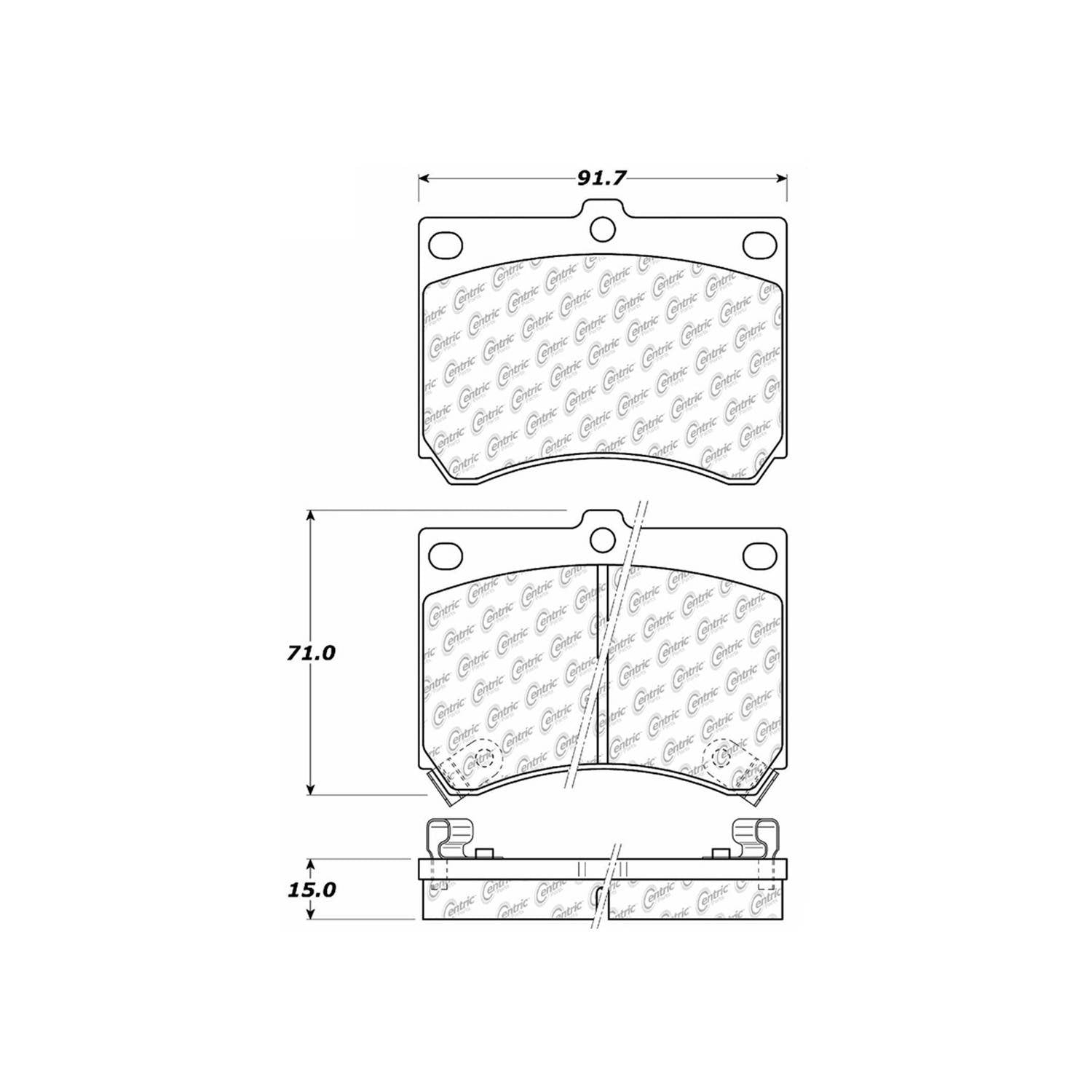 centric parts premium ceramic brake pads with shims and hardware  frsport 301.04730