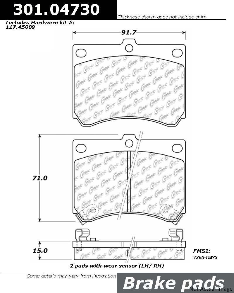 Stoptech Centric Centric Premium Ceramic Brake Pads 301.04730