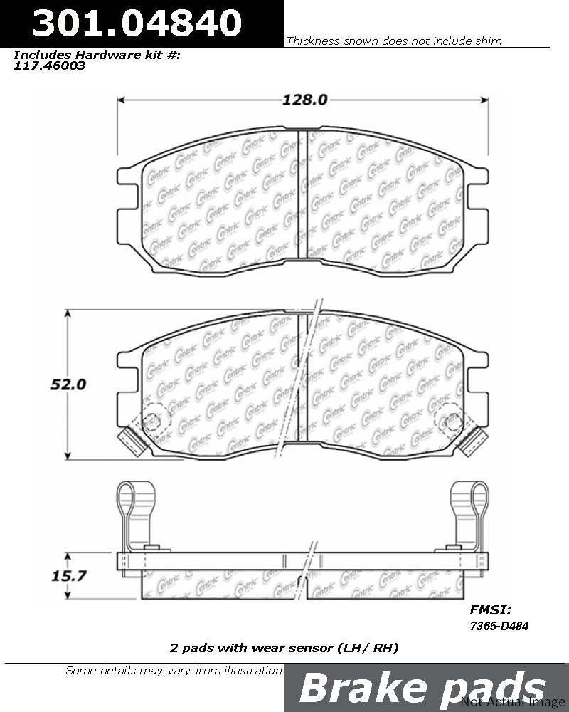 Stoptech Centric Centric Premium Ceramic Brake Pads 301.04840