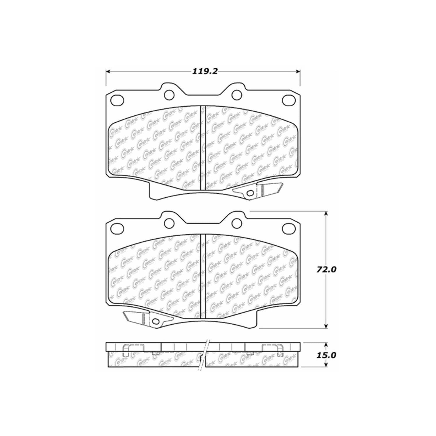 centric parts premium ceramic brake pads with shims and hardware  frsport 301.05020