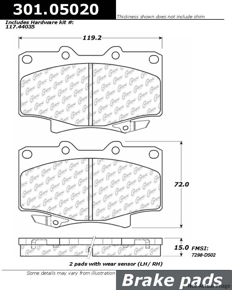 Stoptech Centric Centric Premium Ceramic Brake Pads 301.05020