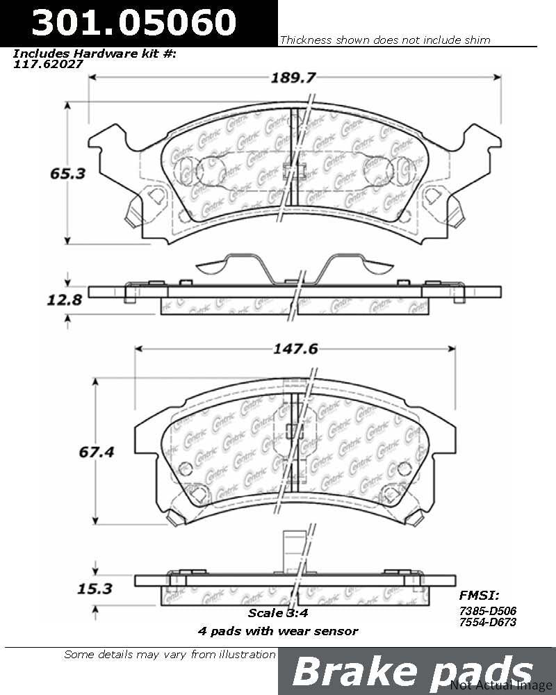 Stoptech Centric Centric Premium Ceramic Brake Pads 301.05060