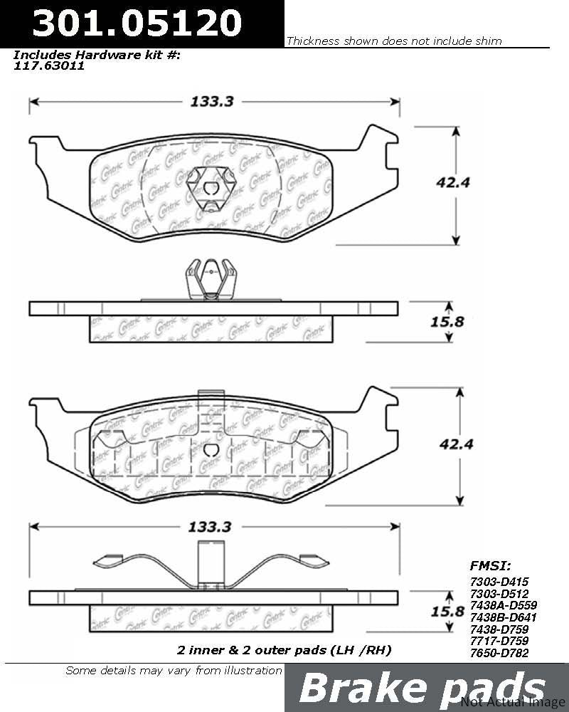 Stoptech Centric Centric Premium Ceramic Brake Pads 301.05120