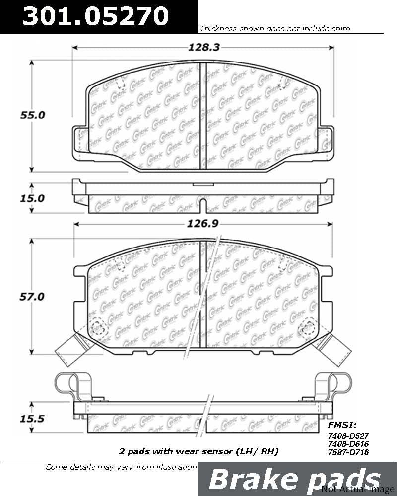 Stoptech Centric Centric Premium Ceramic Brake Pads 301.05270