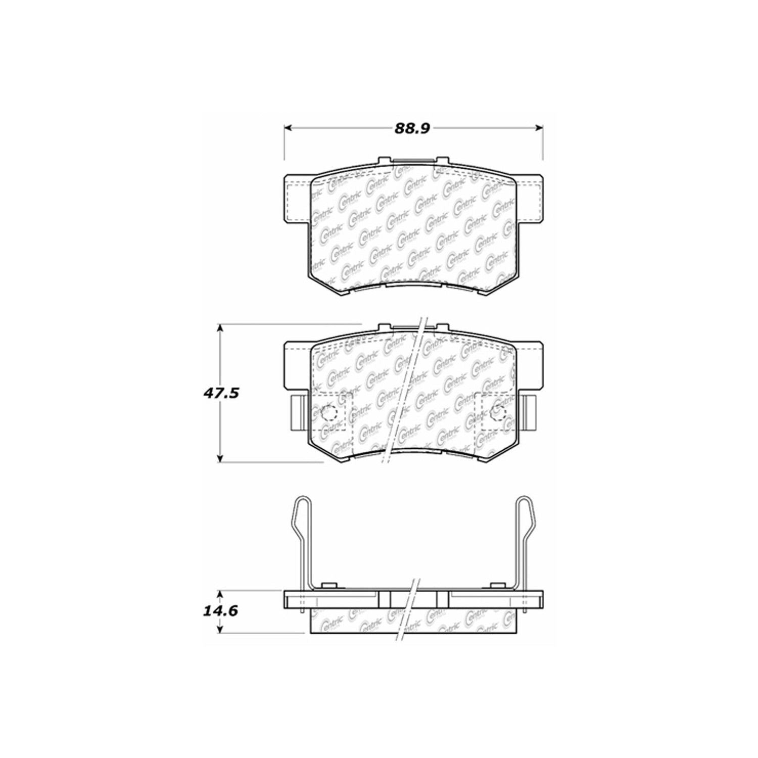 centric parts premium ceramic brake pads with shims and hardware  frsport 301.05360