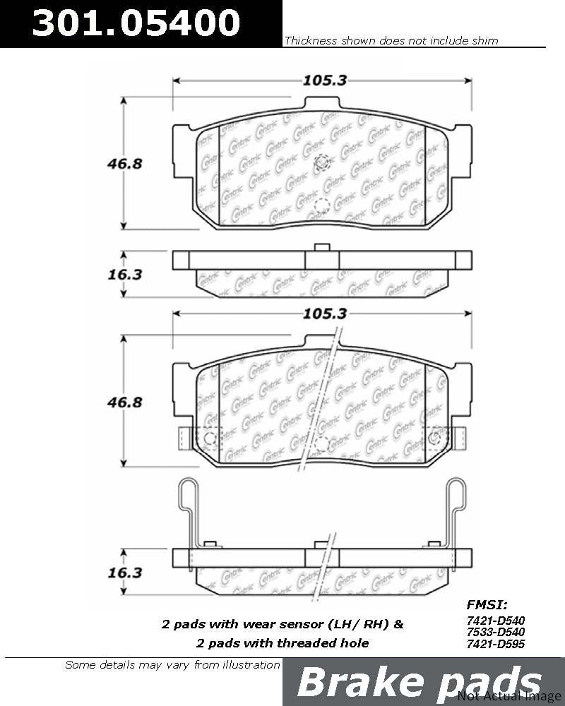 Stoptech Centric Centric Premium Ceramic Brake Pads 301.05400