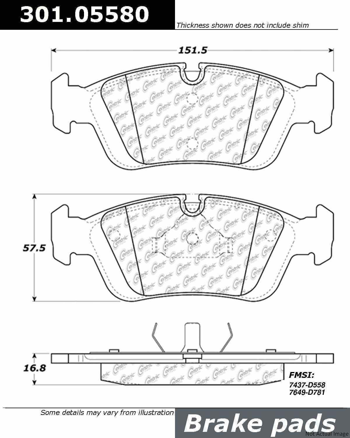 Stoptech Centric Centric Premium Ceramic Brake Pads 301.05580