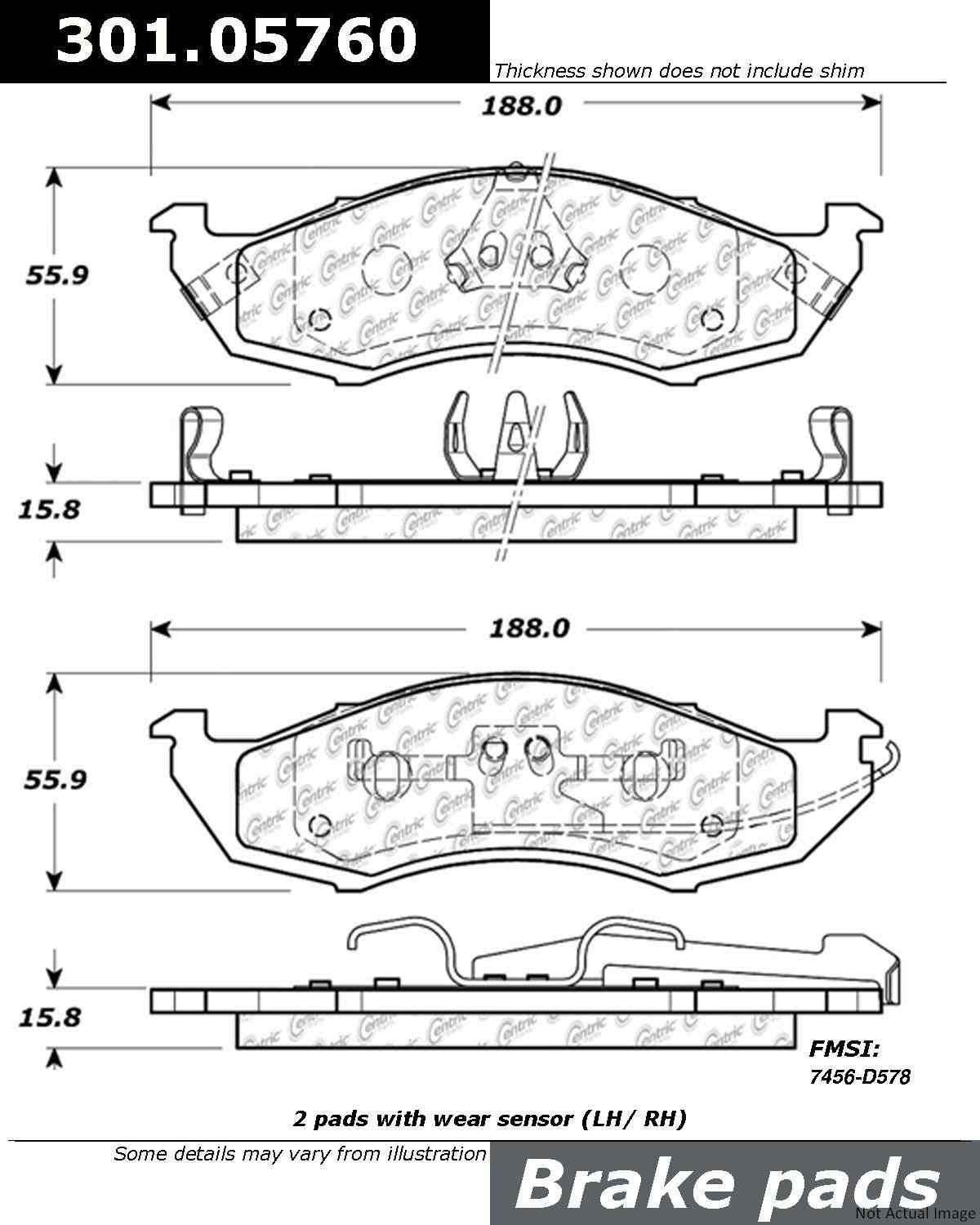 Stoptech Centric Centric Premium Ceramic Brake Pads 301.05760